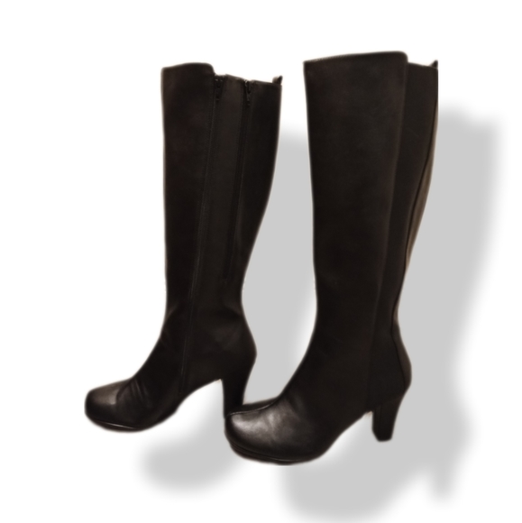A2 By Aerosoles Heel rest Genuine Leather Knee boots Size 7 - Picture 2 of 8